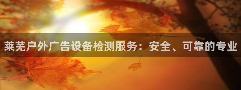 杏宇平台招商怎么样：莱芜户外广告设备检测