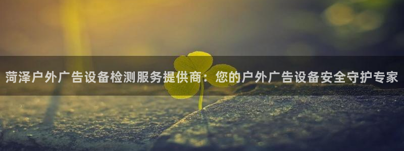杏宇平台代理：菏泽户外广告设备检测服务提